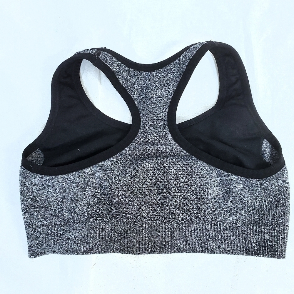 New Balance Gray & Black Racerback Sports Bra - Picture 2 of 3